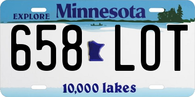 MN license plate 658LOT
