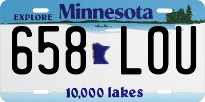 MN license plate 658LOU