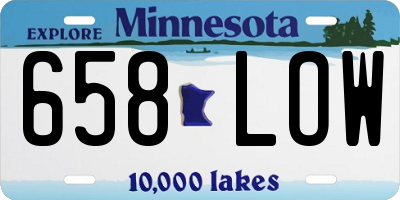MN license plate 658LOW