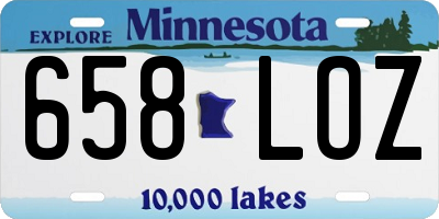 MN license plate 658LOZ