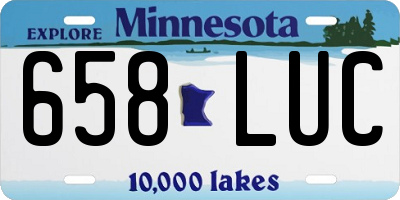 MN license plate 658LUC