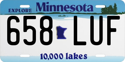 MN license plate 658LUF