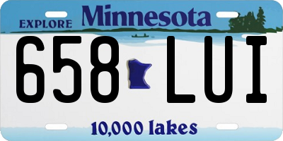 MN license plate 658LUI