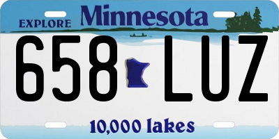 MN license plate 658LUZ