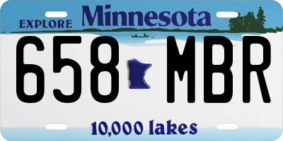 MN license plate 658MBR