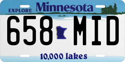 MN license plate 658MID