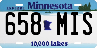 MN license plate 658MIS