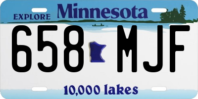 MN license plate 658MJF