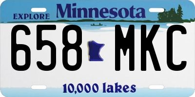MN license plate 658MKC
