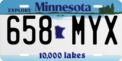 MN license plate 658MYX