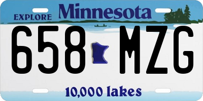 MN license plate 658MZG