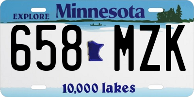 MN license plate 658MZK