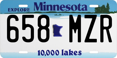 MN license plate 658MZR