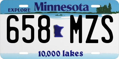 MN license plate 658MZS