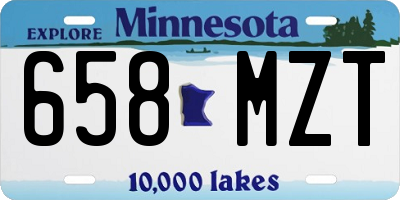MN license plate 658MZT