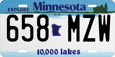 MN license plate 658MZW