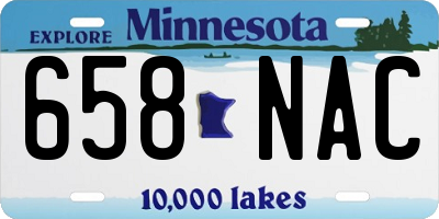 MN license plate 658NAC