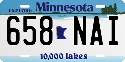 MN license plate 658NAI