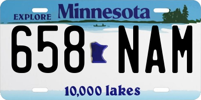 MN license plate 658NAM