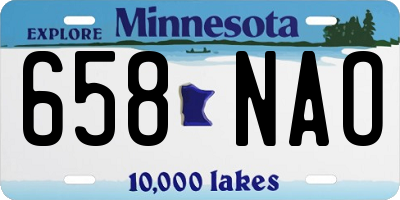 MN license plate 658NAO