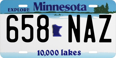 MN license plate 658NAZ