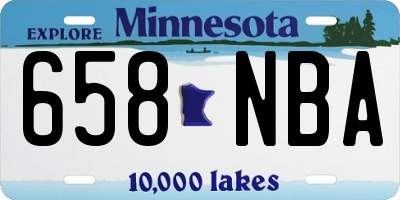 MN license plate 658NBA
