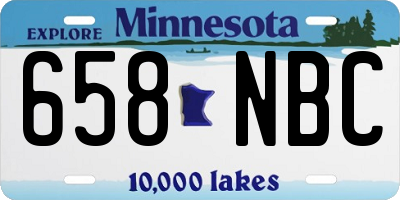MN license plate 658NBC