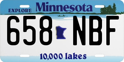 MN license plate 658NBF