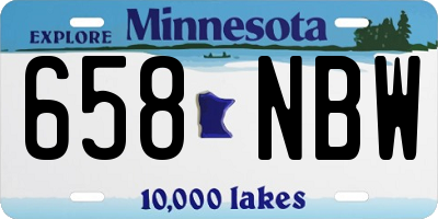MN license plate 658NBW