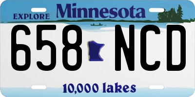 MN license plate 658NCD