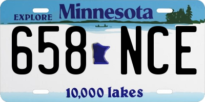 MN license plate 658NCE