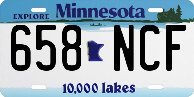 MN license plate 658NCF