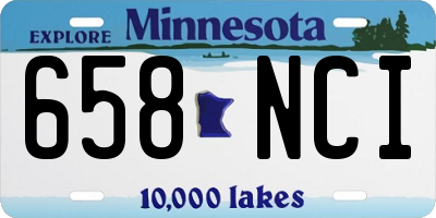 MN license plate 658NCI
