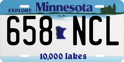 MN license plate 658NCL