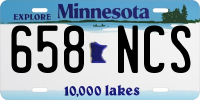 MN license plate 658NCS