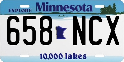 MN license plate 658NCX