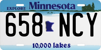 MN license plate 658NCY