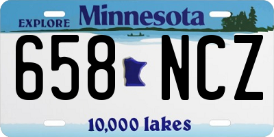 MN license plate 658NCZ