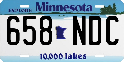 MN license plate 658NDC