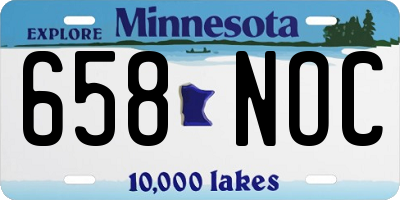 MN license plate 658NOC