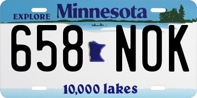MN license plate 658NOK