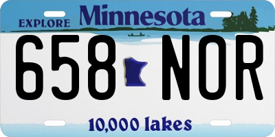 MN license plate 658NOR