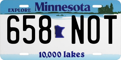 MN license plate 658NOT