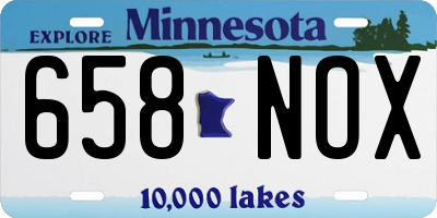 MN license plate 658NOX