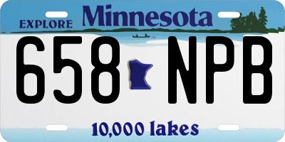 MN license plate 658NPB