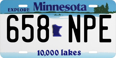 MN license plate 658NPE