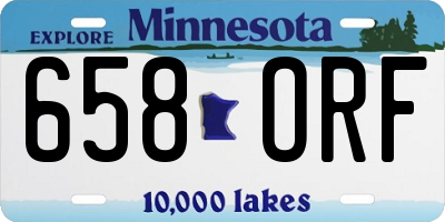 MN license plate 658ORF