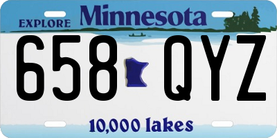 MN license plate 658QYZ