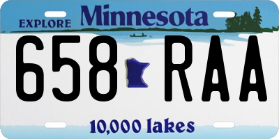 MN license plate 658RAA