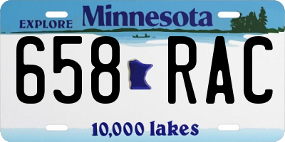 MN license plate 658RAC